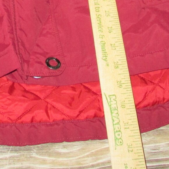 Lands' End Button & Zip Jacket Sz M 10-12 Cinch Waist Hooded Squall Protect - Picture 15 of 16